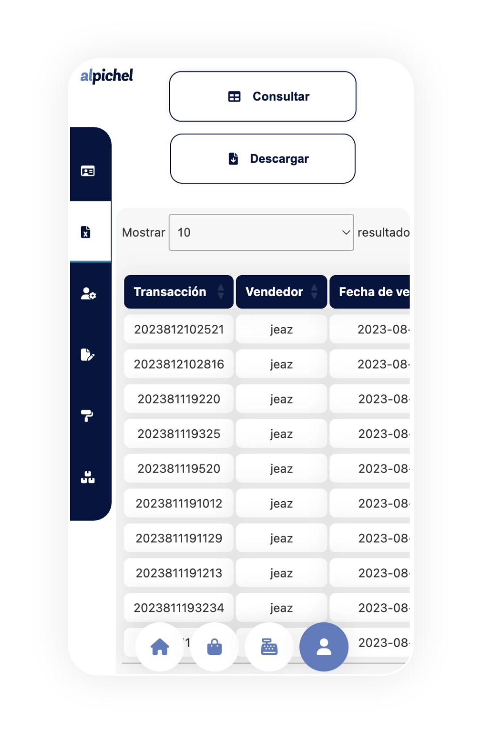 Sistema de punto de venta 8 pantalla reportes