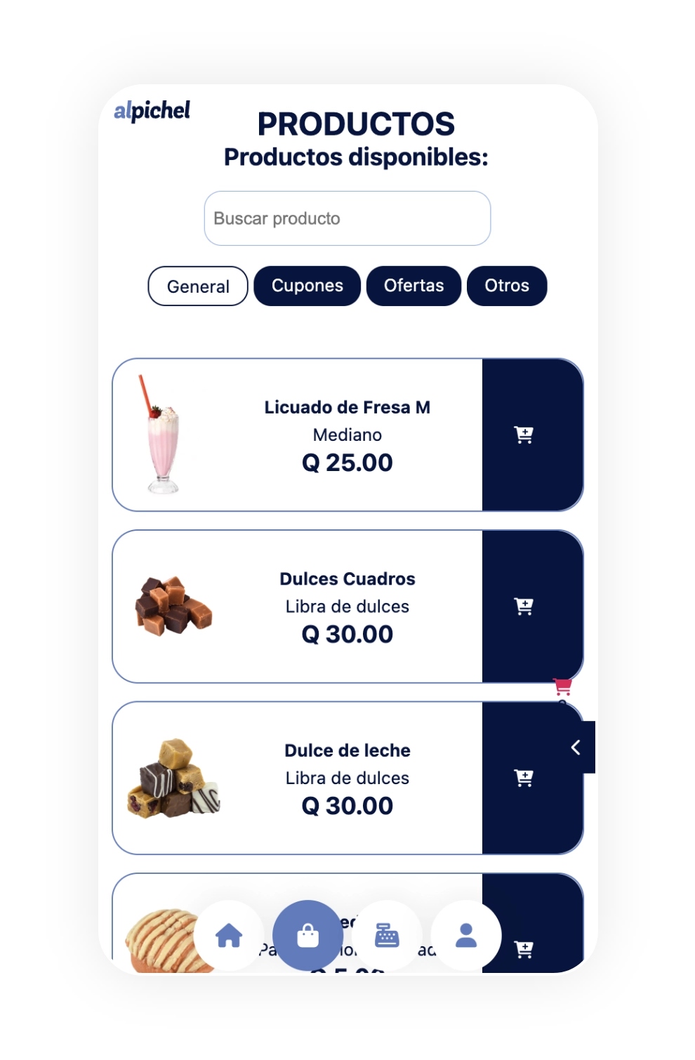 Sistema de punto de venta 6 pantalla productos